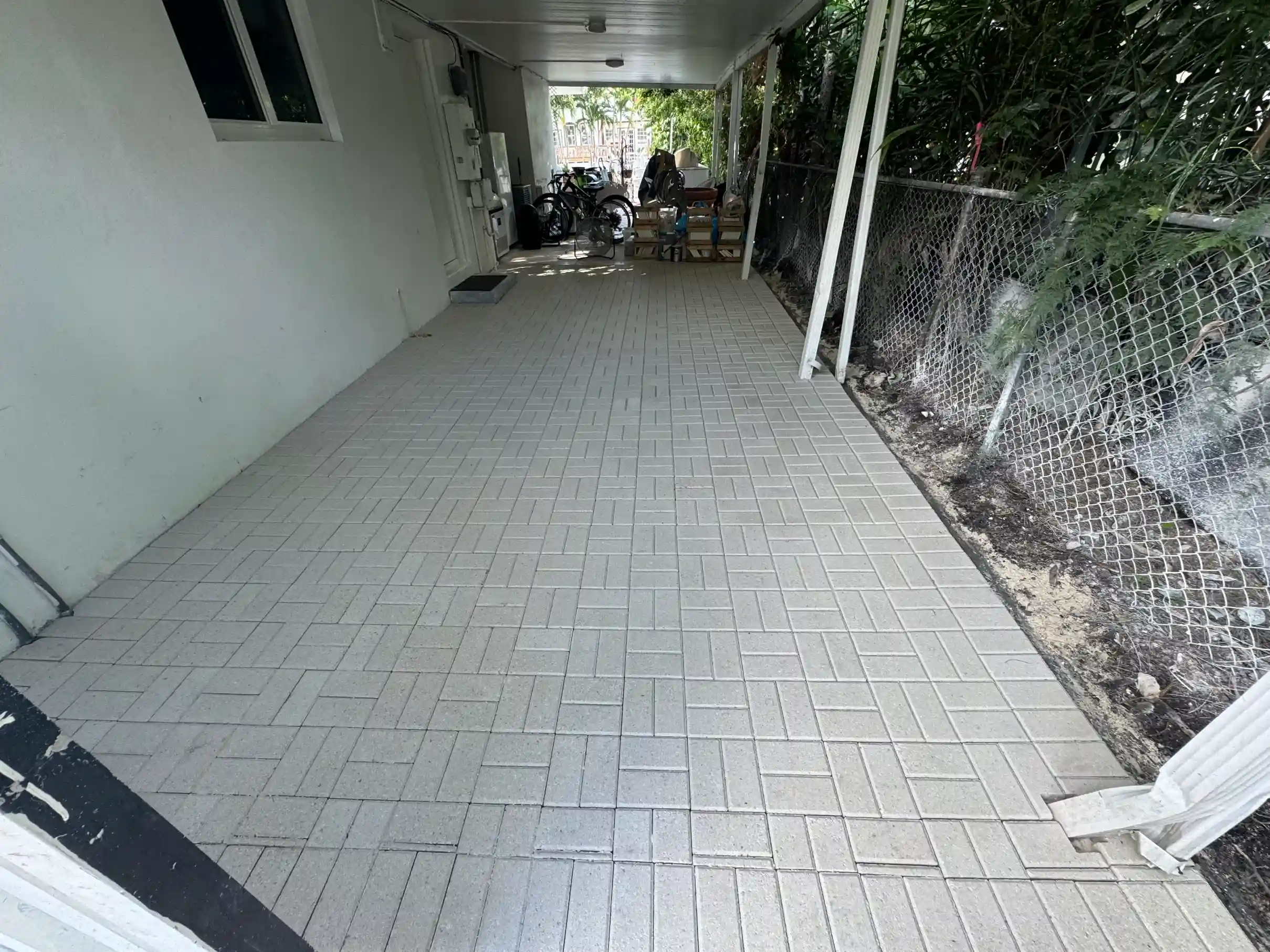 After-4x8 white brick patio.
