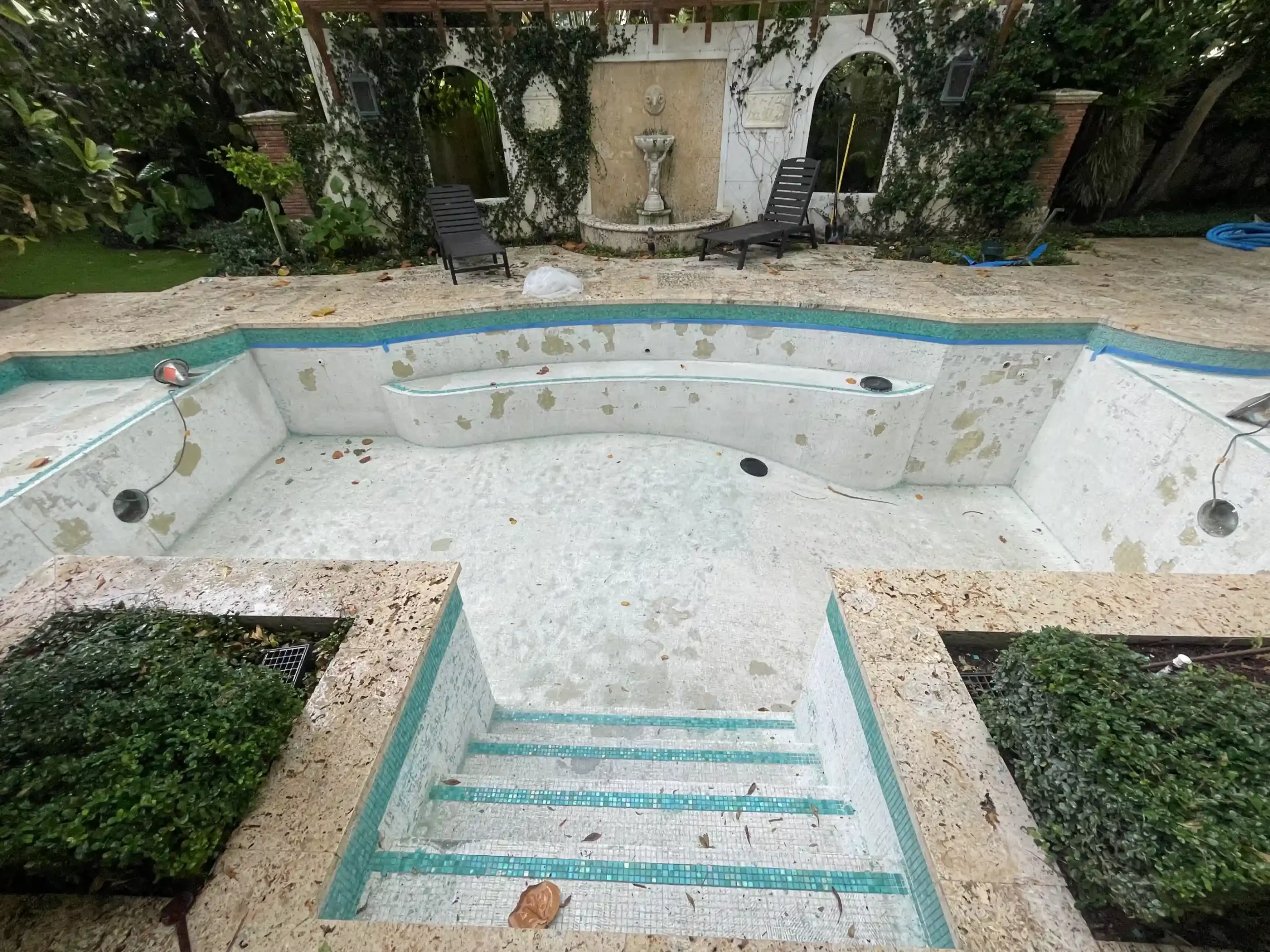 After- Pool tile removal.