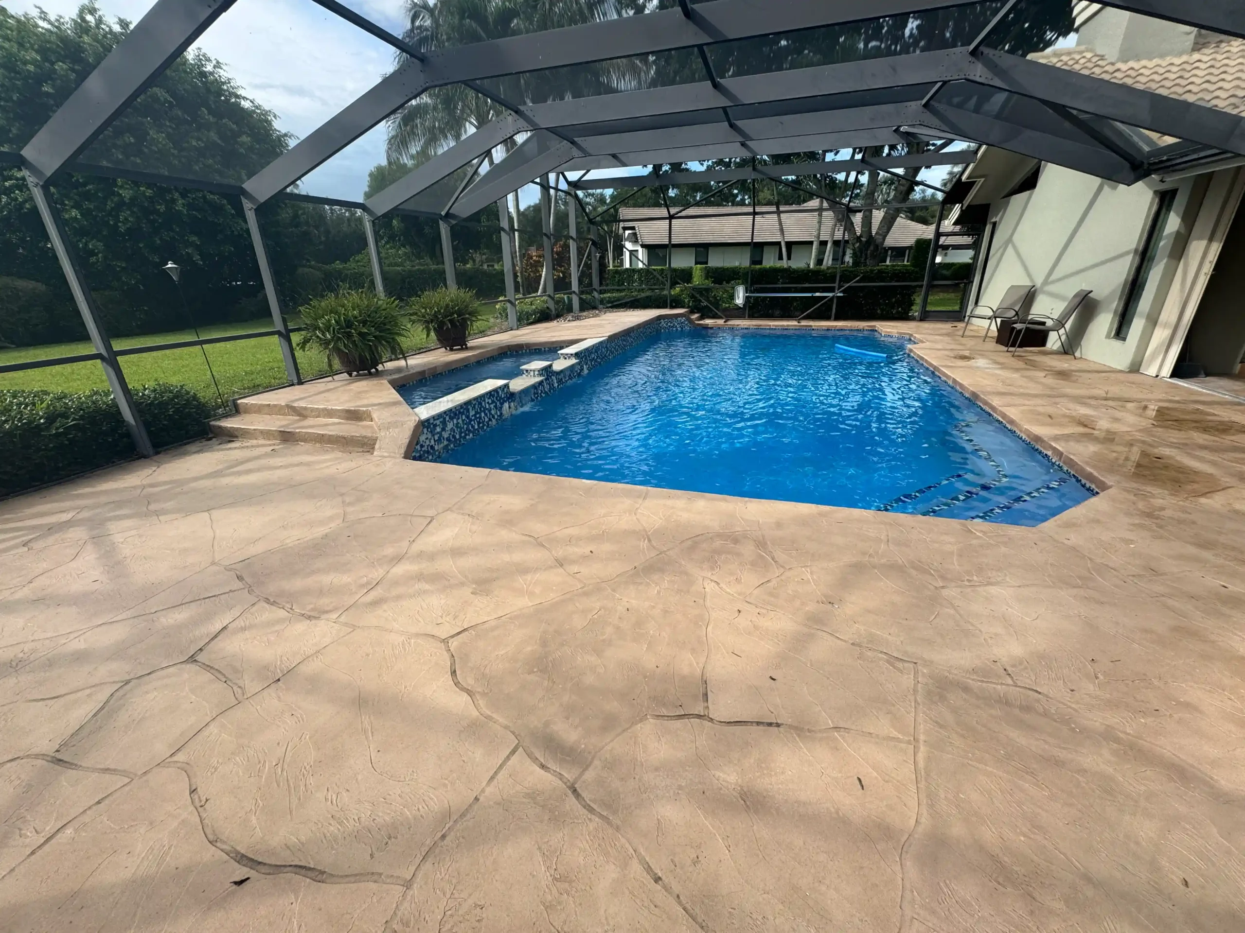 Pavers-by-Silva-Before- French Pattern beach sand pool deck.