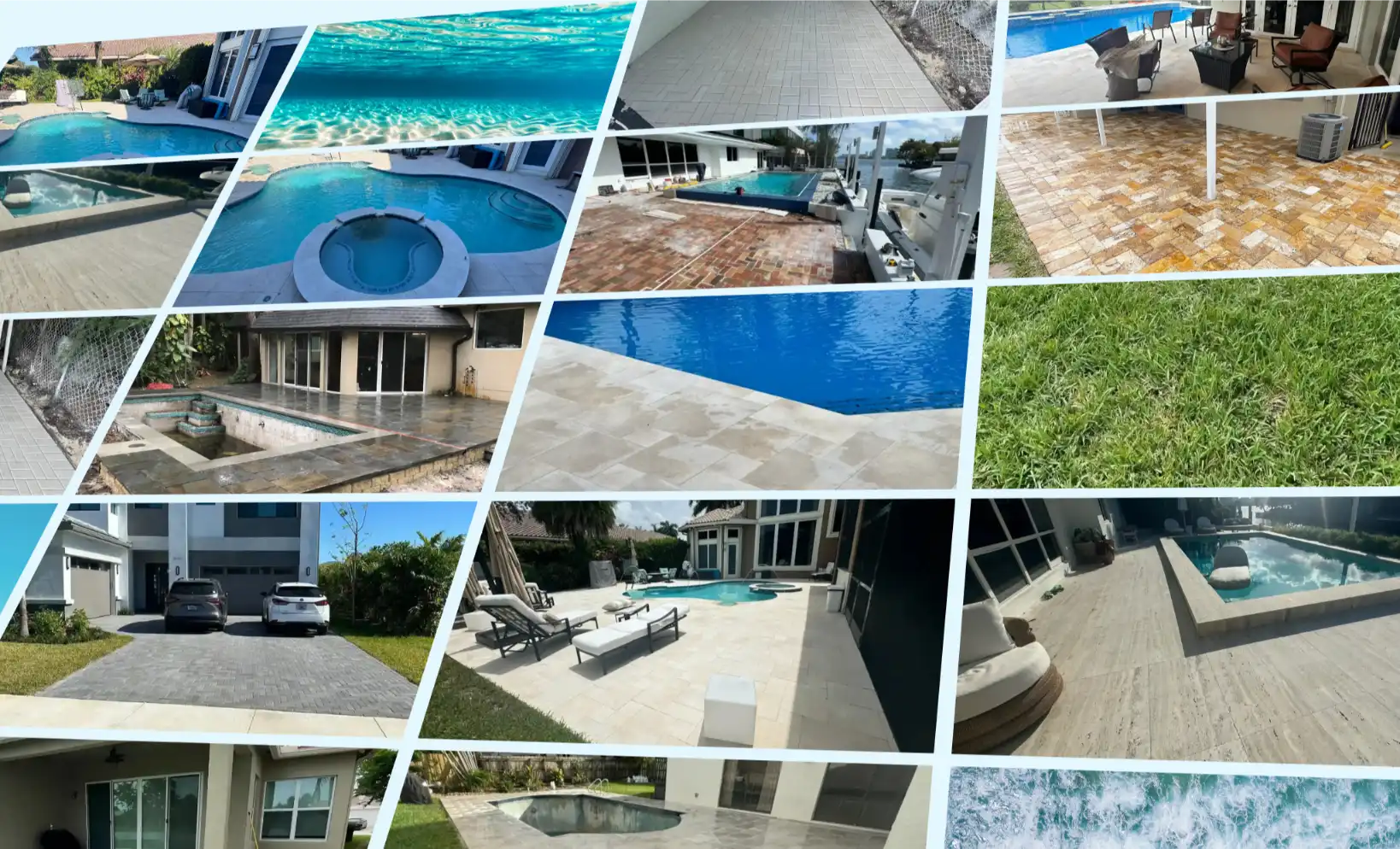 Beautiful outdoor and pool paving designs by Pavers by Silva.
